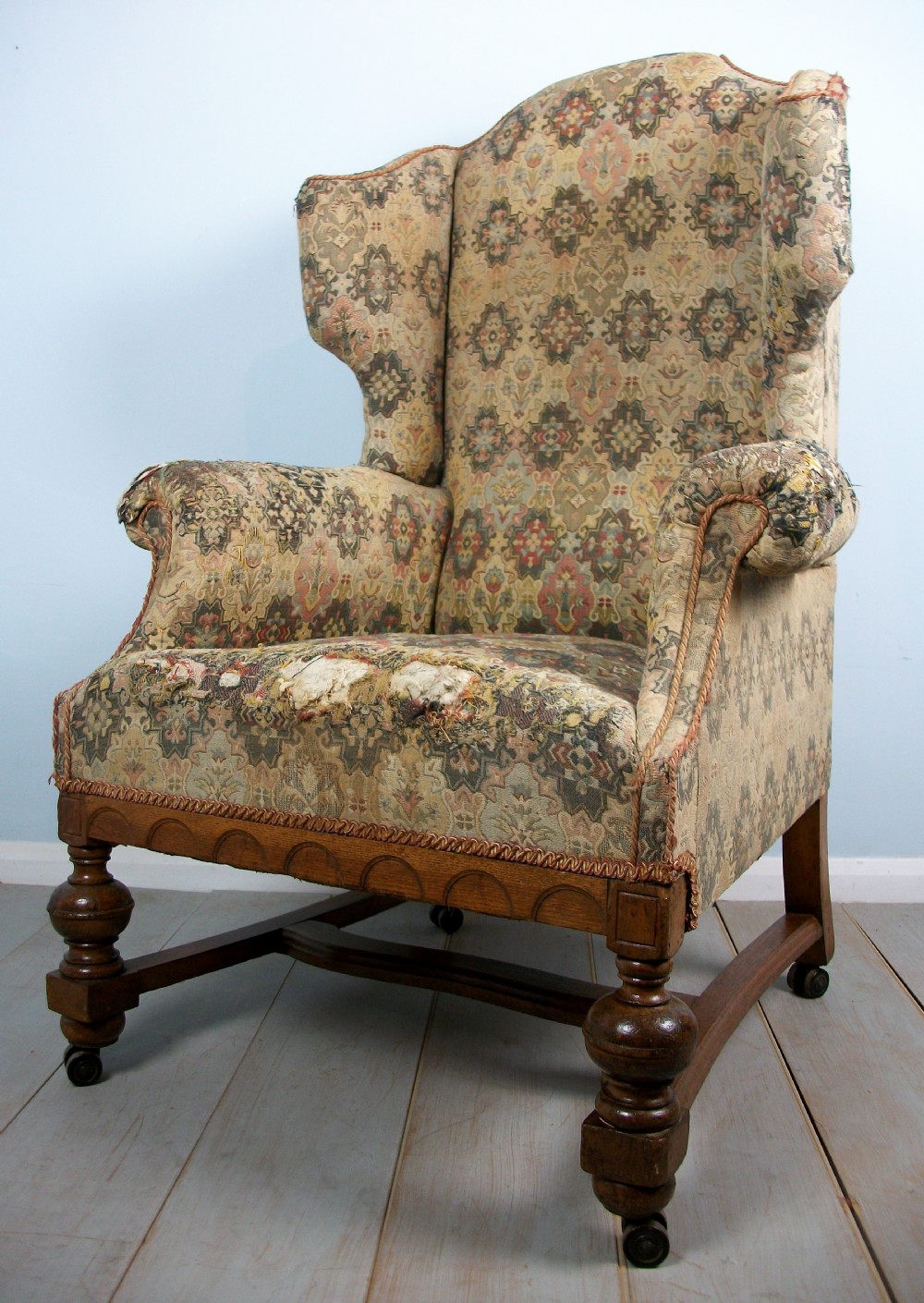 A William and Mary Revival Wing Back Armchair View II