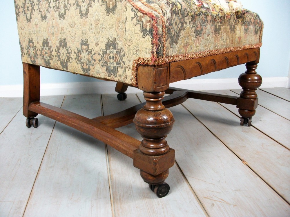 A William and Mary Revival Wing Back Armchair View VI