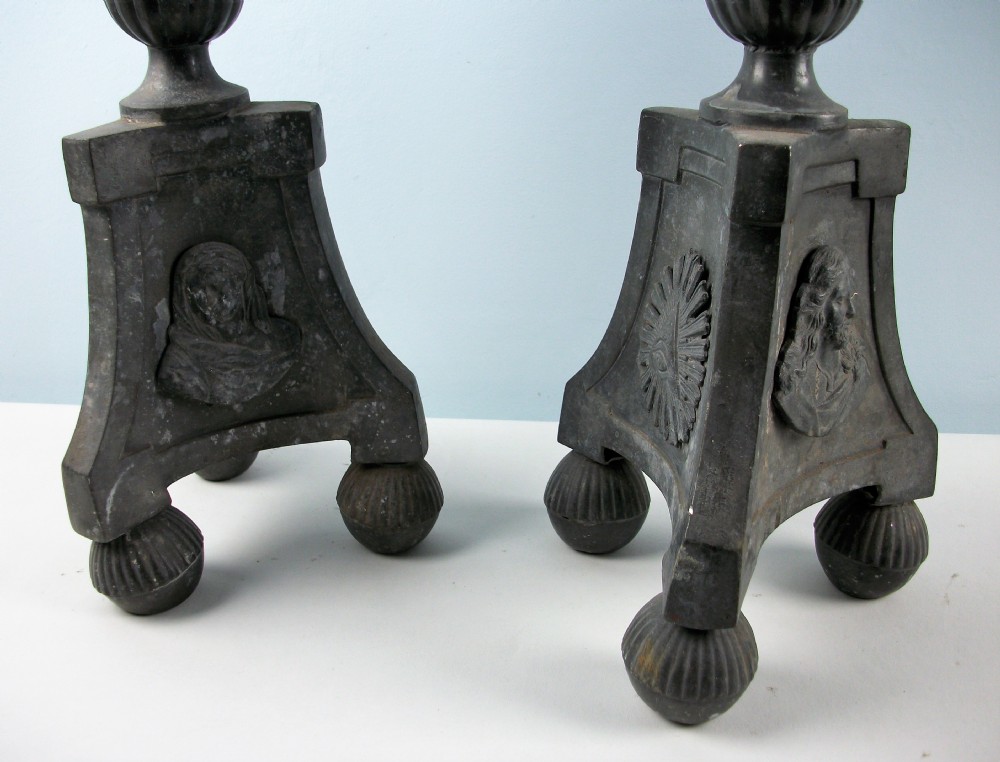 A Pair of Pewter Tall Candlesticks View IV