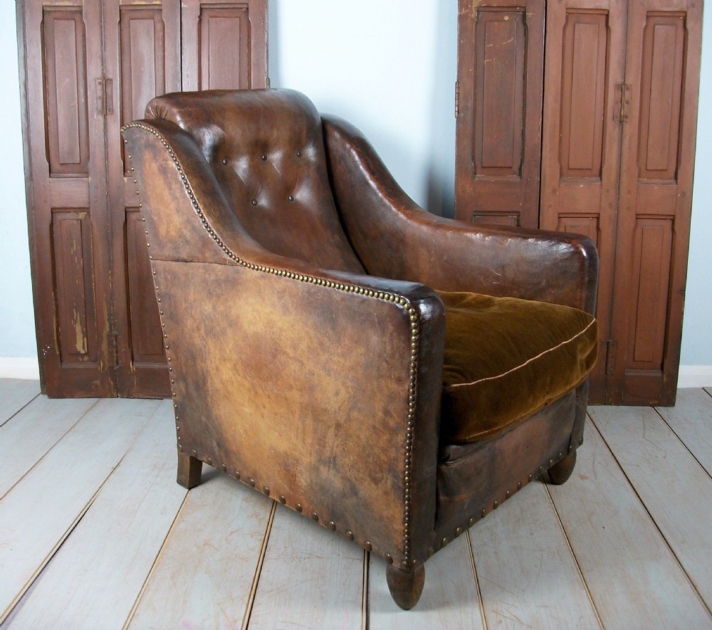 A Leather 1930's Deco Club Chair