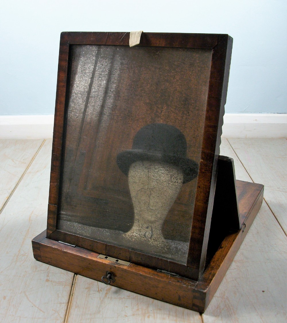 Georgian Mahogany Campaign Table Box Mirror View IV