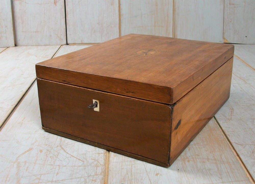 Georgian Mahogany Campaign Shaving Toilet Dressing Table Box Mirror View II