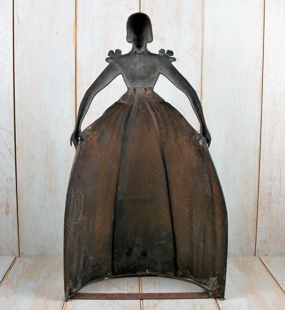 Copper and Brass Fire Screen in the form of a Lady View III