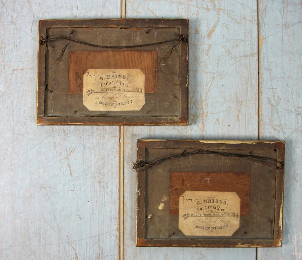 Pair of Small Watercolour Marine Scene in Original Gilt Frame View II