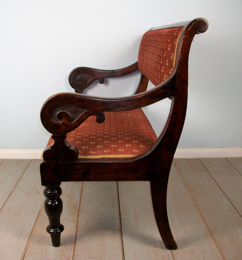 Victorian Walnut Window Seat Hall Bench View IV