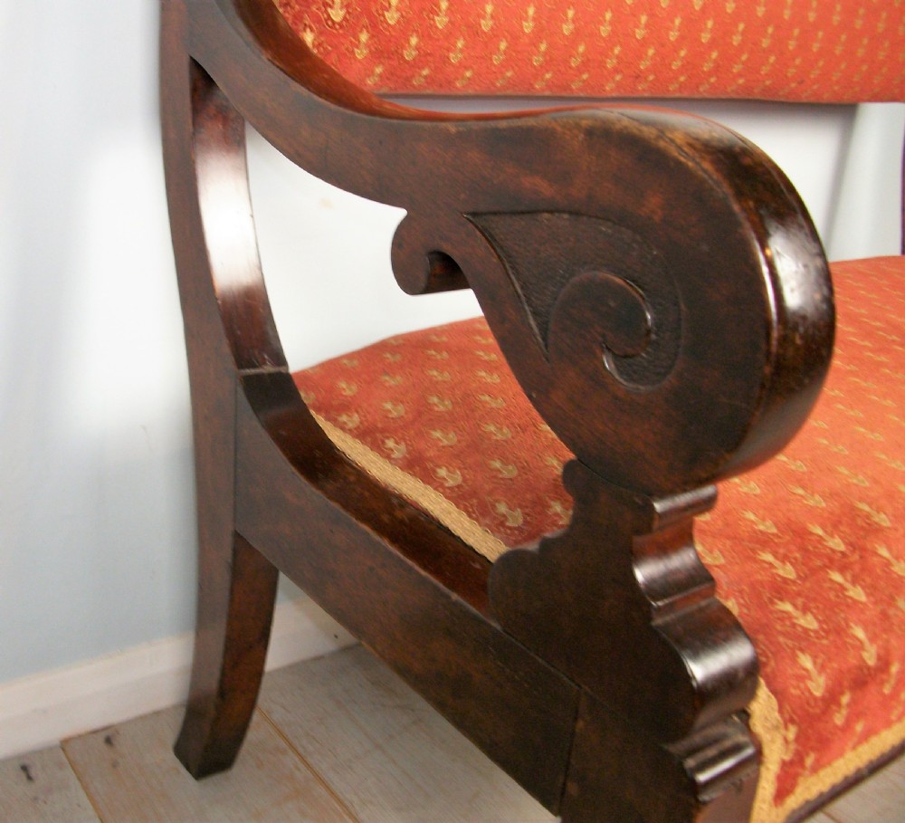 Victorian Walnut Window Seat Hall Bench View VI