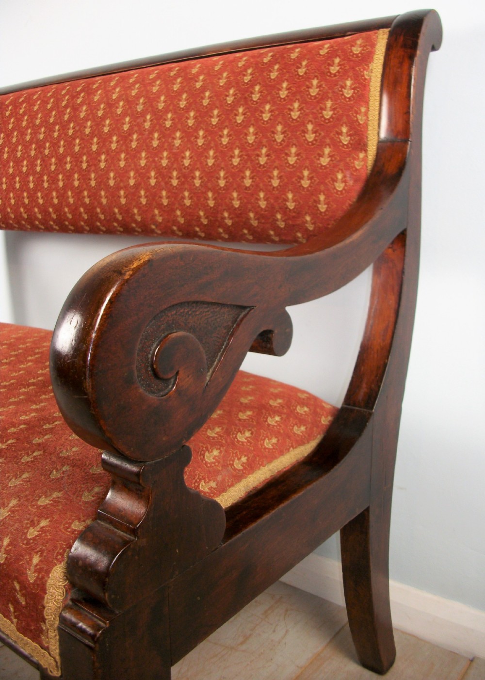 Victorian Walnut Window Seat Hall Bench View VIII