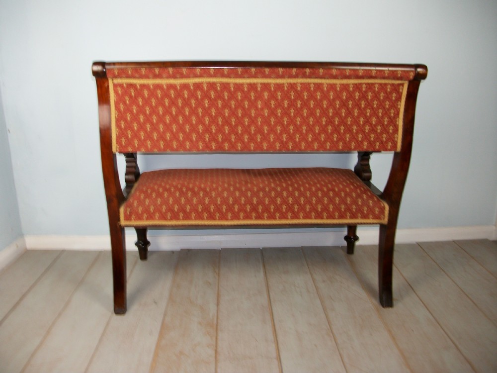 Victorian Walnut Window Seat Hall Bench View IX