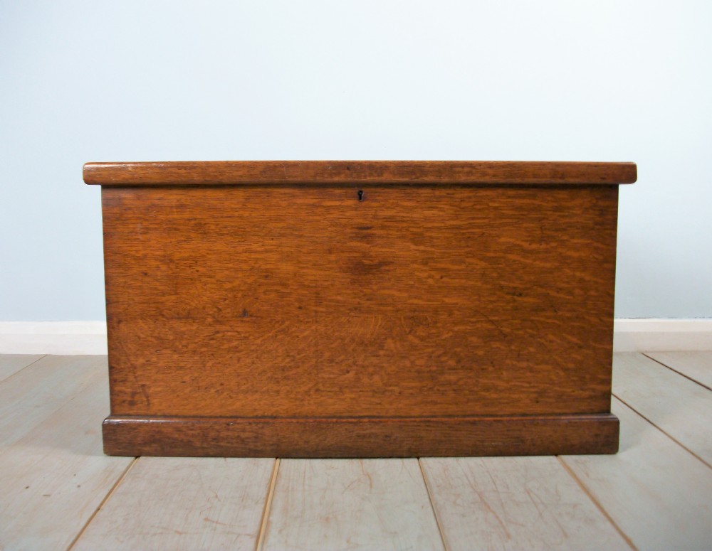 Antique Oak Travelling Trunk Chest Box