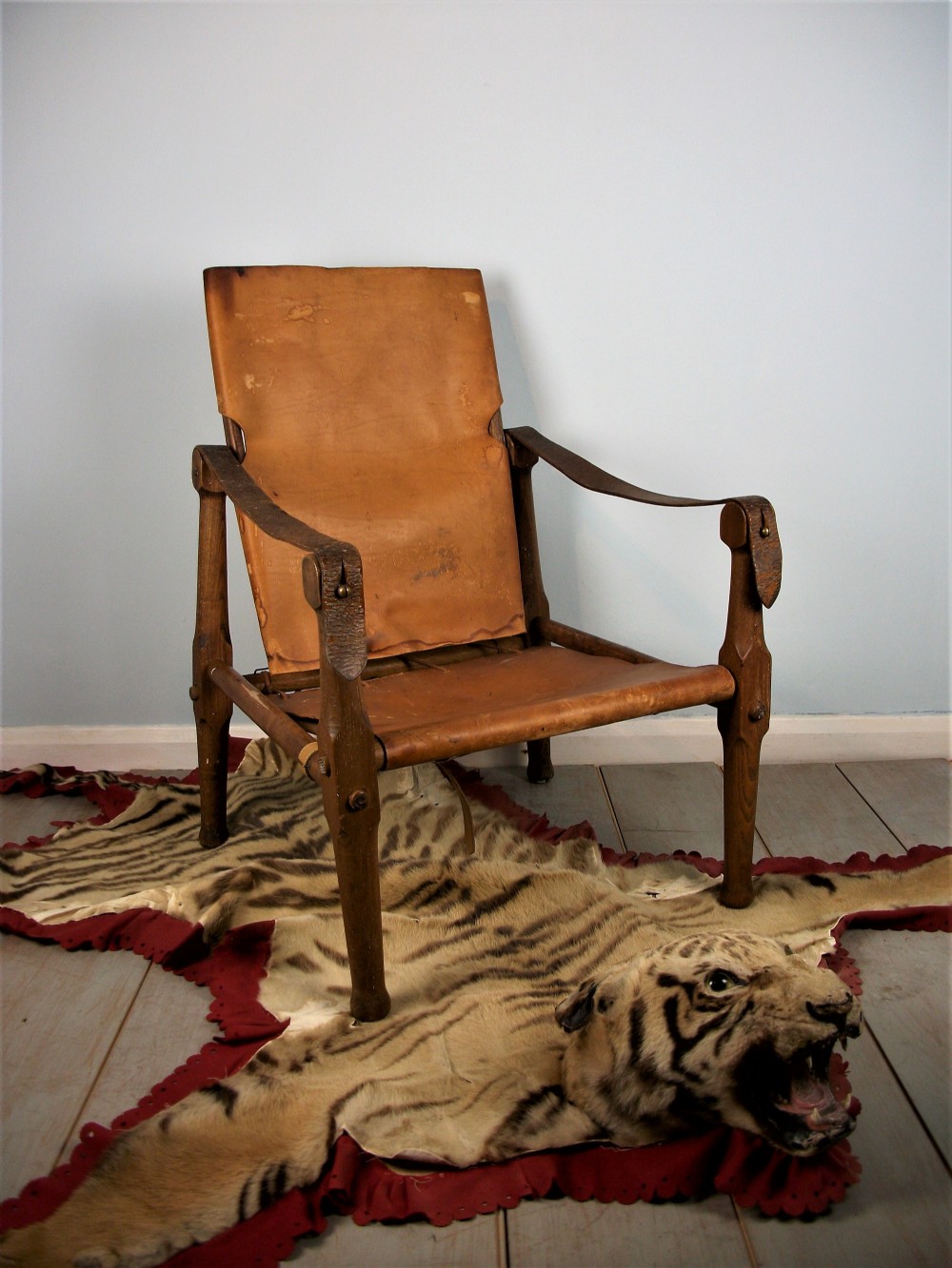 English Oak Military Roorkhee Campaign Chair View VII