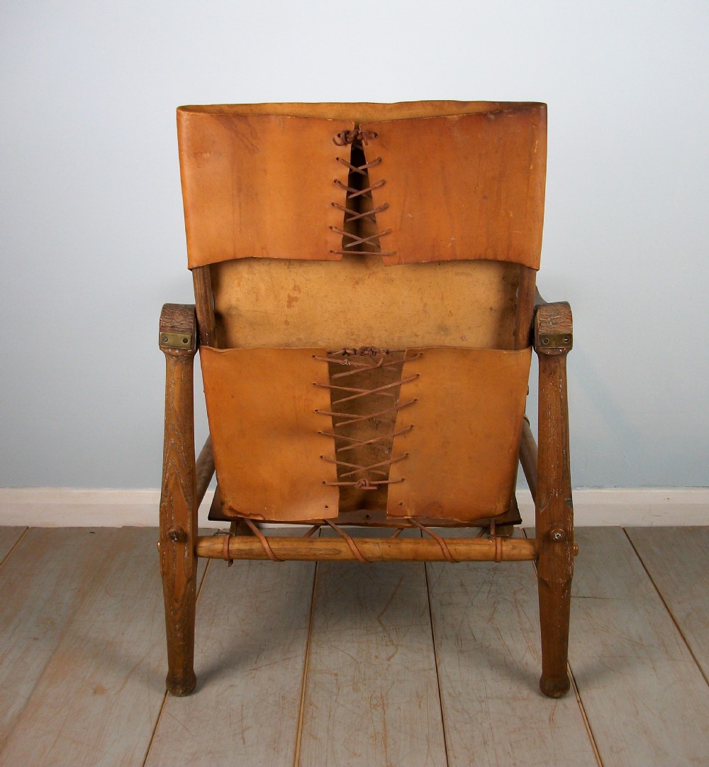 English Oak Military Roorkhee Campaign Chair