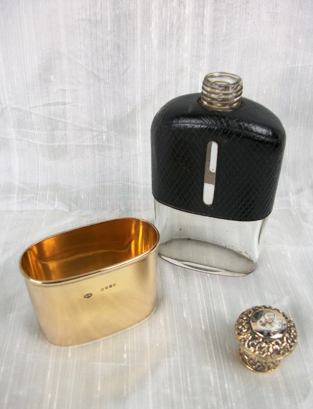Silver Gilt Hip Flask London 1884 View VII