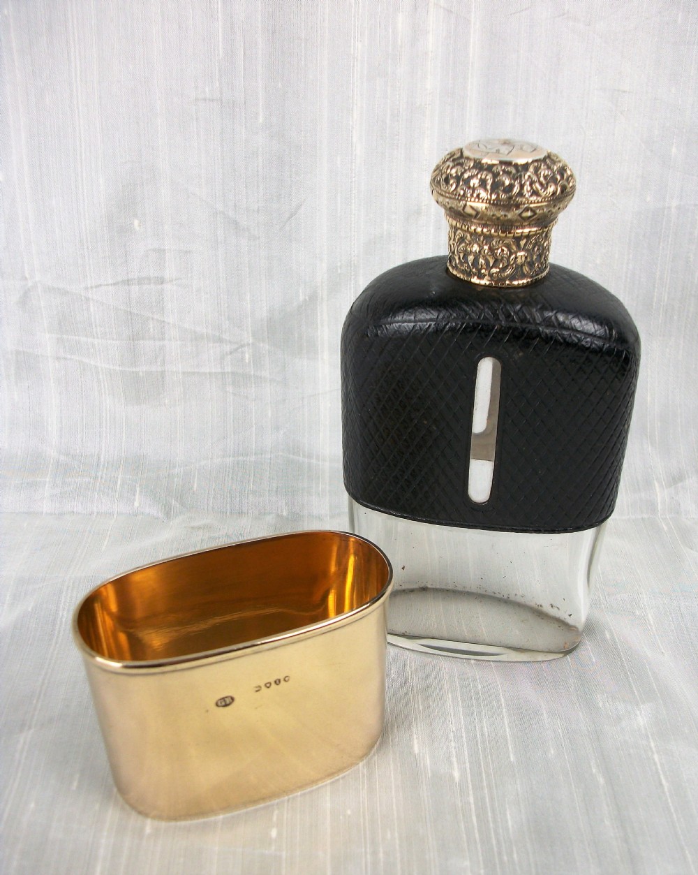 Silver Gilt Hip Flask London 1884 View IX