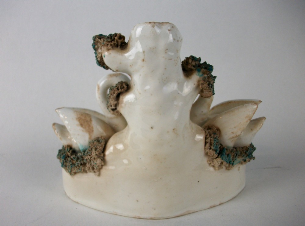 Antique Staffordshire Swans and Cygnets Spill Vase Tulip Holder  View IV