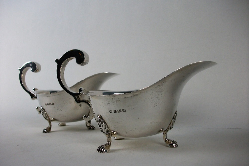 Pair of Silver Sauce Boats Birmingham 1937