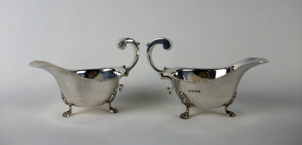 Pair of Silver Sauce Boats Birmingham 1937 View II