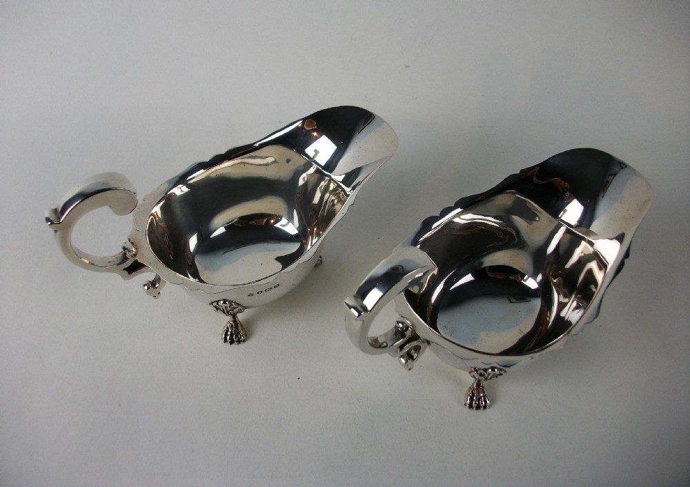 Pair of Silver Sauce Boats Birmingham 1937 View IV