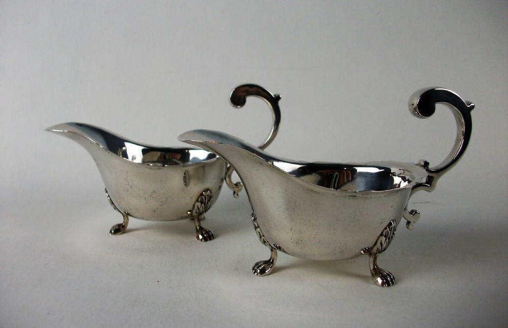 Pair of Silver Sauce Boats Birmingham 1937 View V