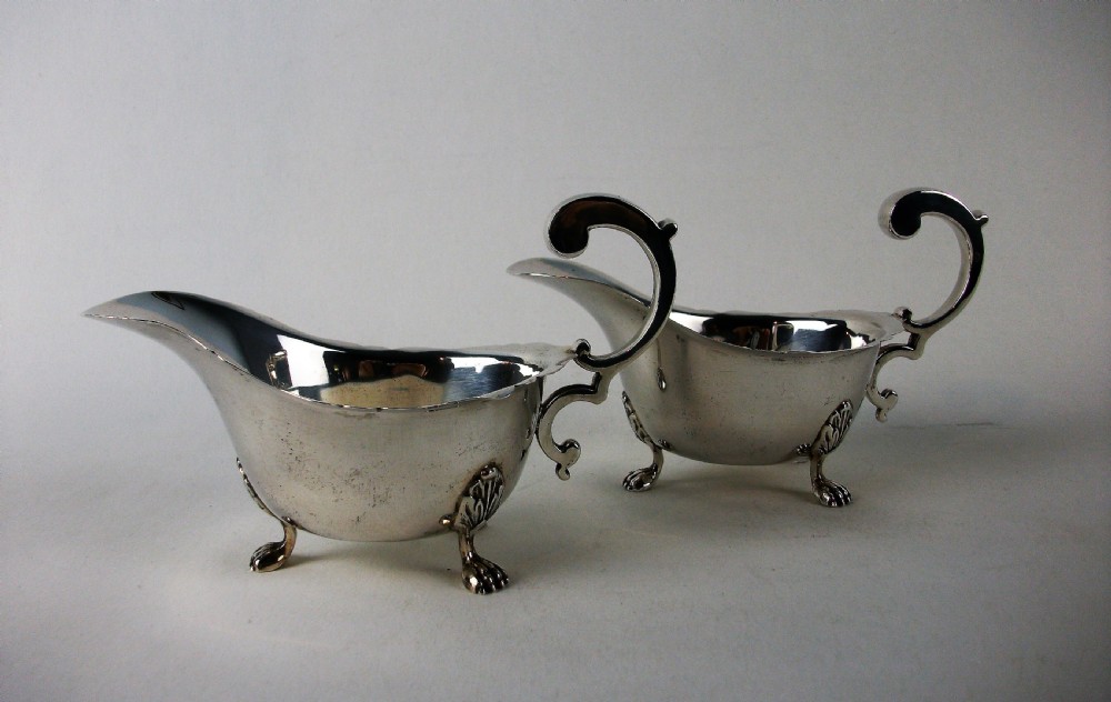 Pair of Silver Sauce Boats Birmingham 1937 View VI