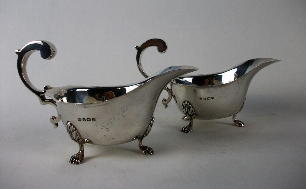 Pair of Silver Sauce Boats Birmingham 1937 View VIII