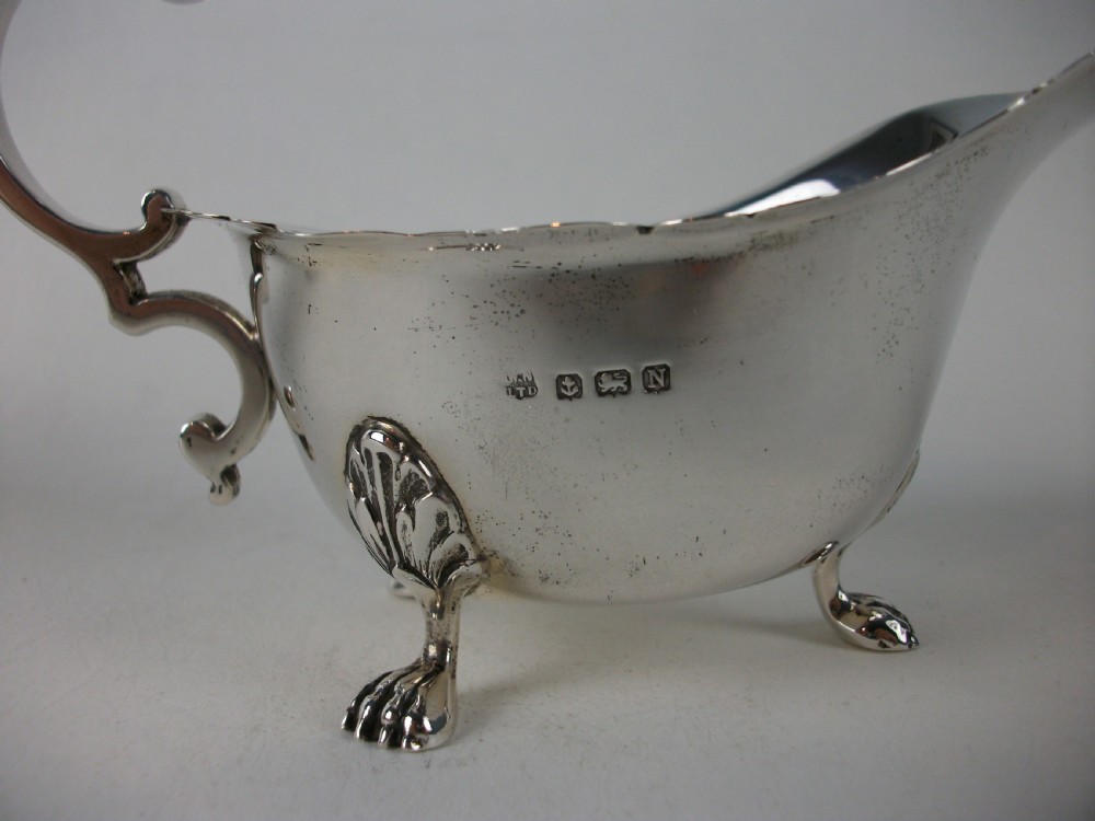 Pair of Silver Sauce Boats Birmingham 1937 View XI