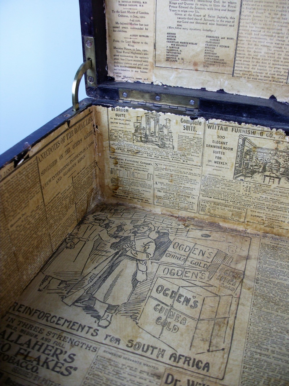 19th Century Brass Bound Military campaign Document Box from the Boer War Era circa 1900 View X