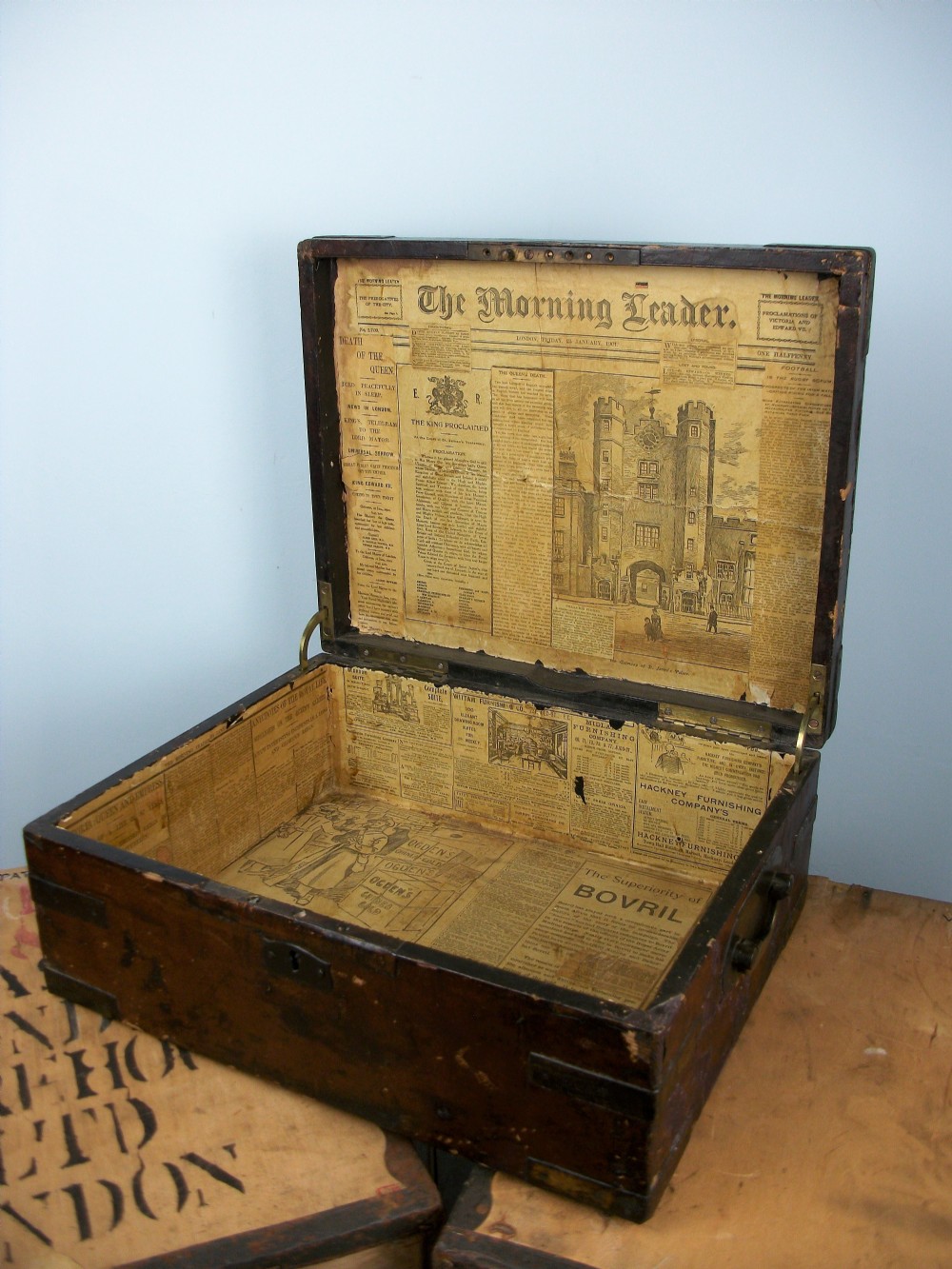 19th Century Brass Bound Military campaign Document Box from the Boer War Era circa 1900 View VIII