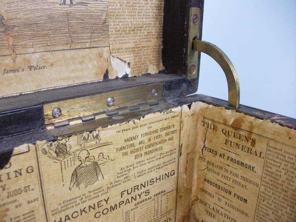 19th Century Brass Bound Military campaign Document Box from the Boer War Era circa 1900 View XI