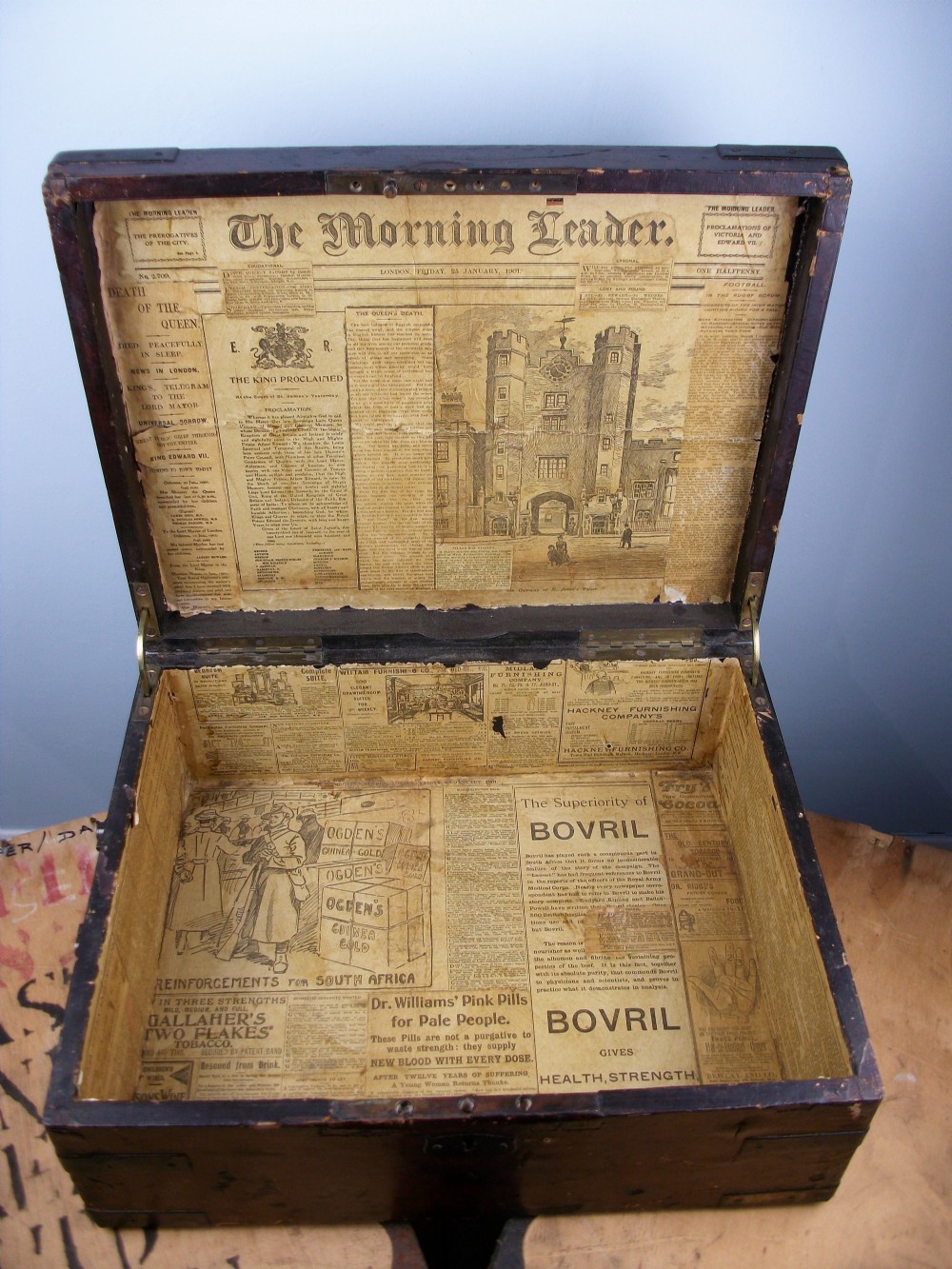 19th Century Brass Bound Military campaign Document Box from the Boer War Era circa 1900 View IX