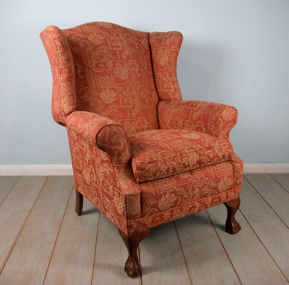 English Mahogany Wing Back Armchair View II
