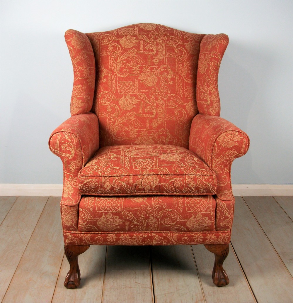 English Mahogany Wing Back Armchair