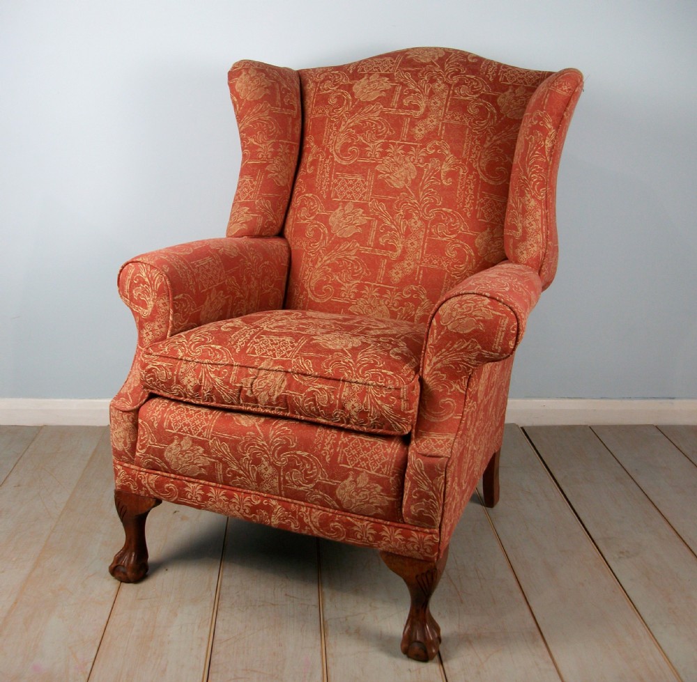 English Mahogany Wing Back Armchair View III