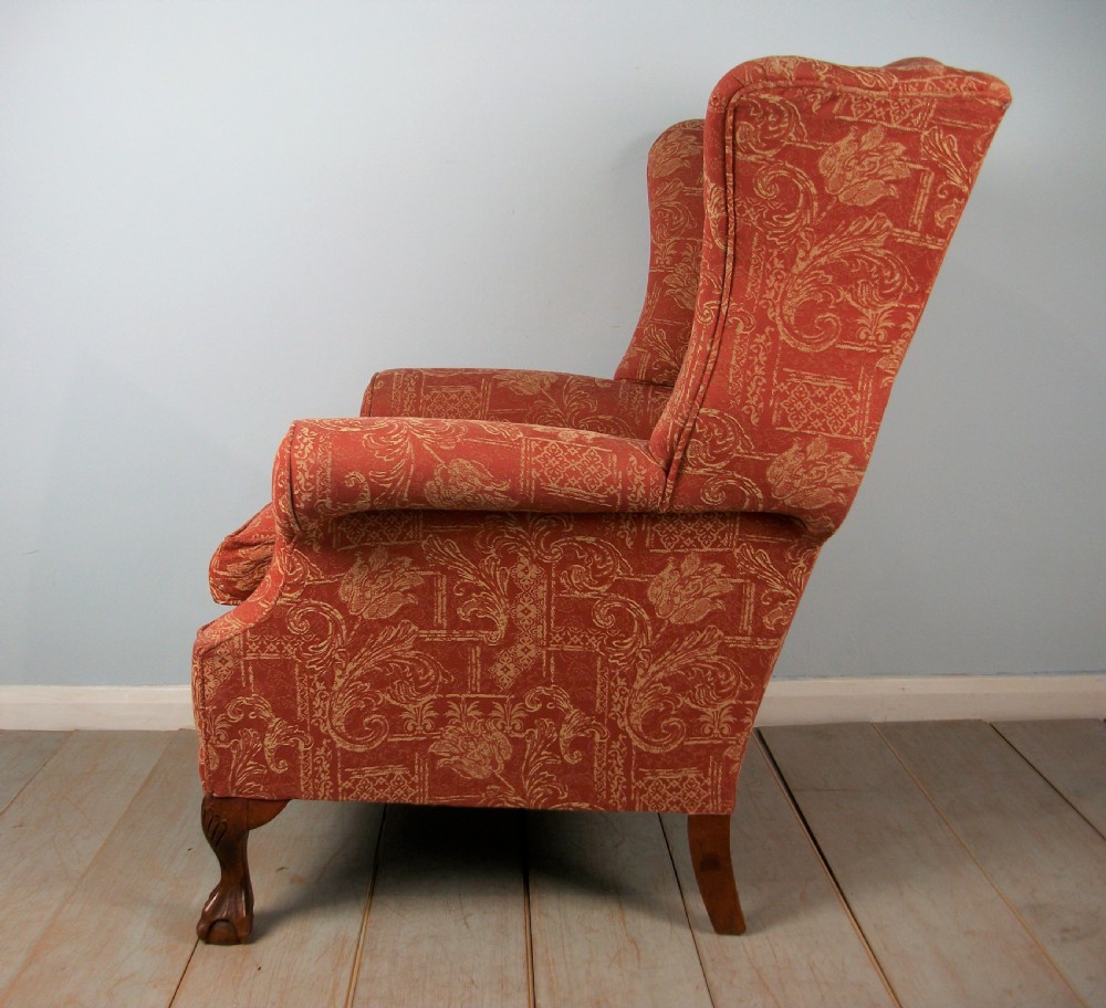 English Mahogany Wing Back Armchair View IV