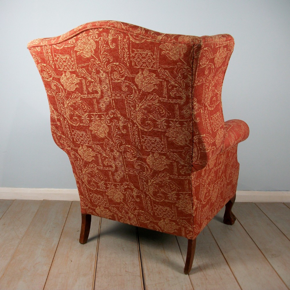 English Mahogany Wing Back Armchair View VII