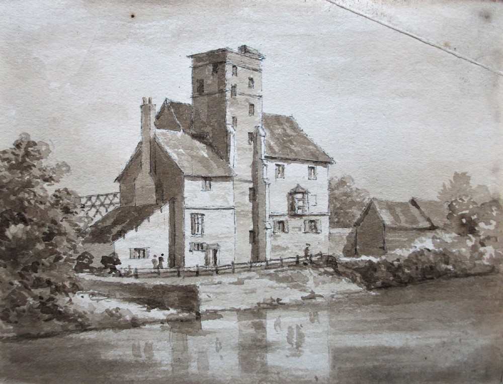 Sketch Watercolour Depicting Canonbury Tower Islington London