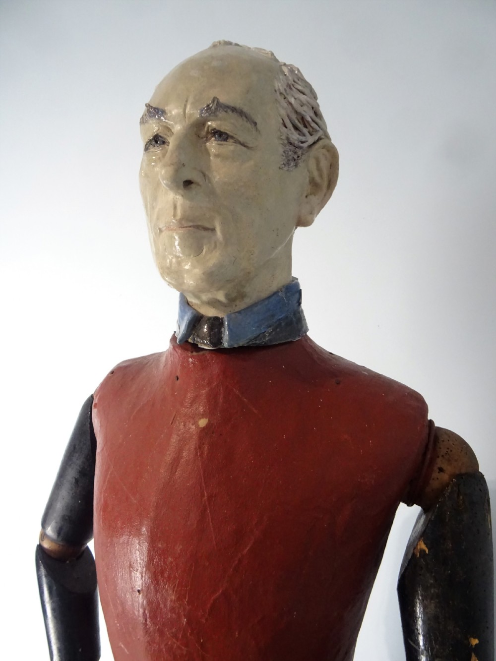 Rare Life Size Antique Shop Display Painted Papier Mache Mannequin View XI