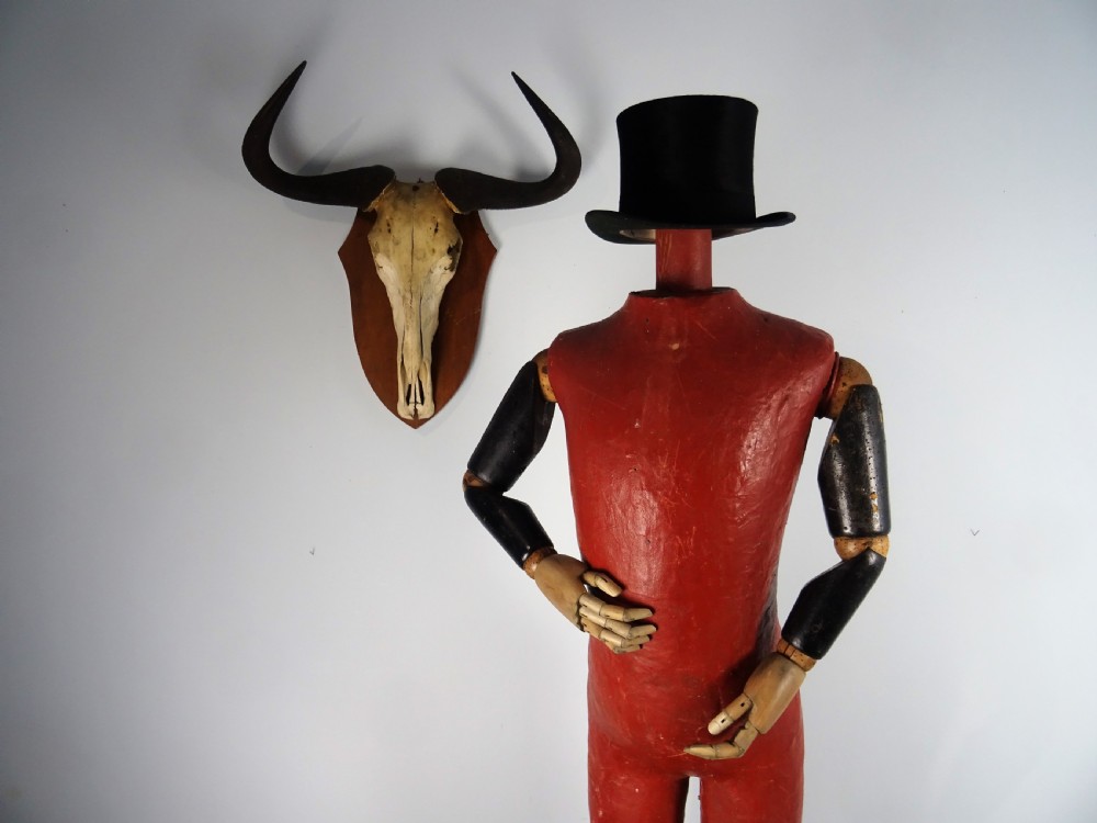 Rare Life Size Antique Shop Display Painted Papier Mache Mannequin View XII