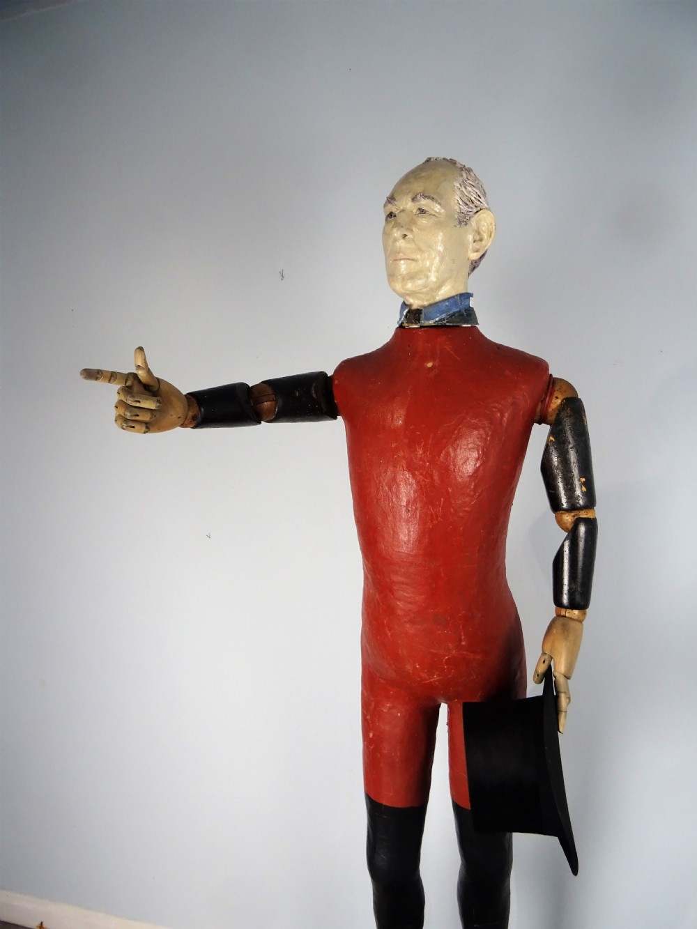Rare Life Size Antique Shop Display Painted Papier Mache Mannequin View XIII