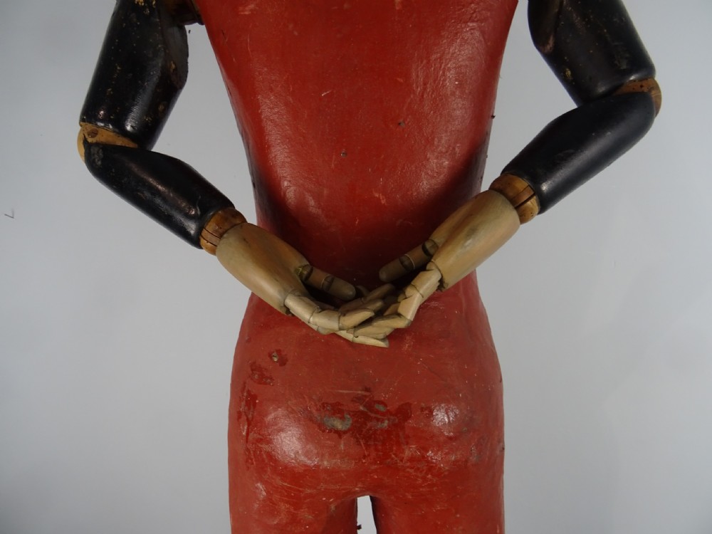 Rare Life Size Antique Shop Display Painted Papier Mache Mannequin View XV