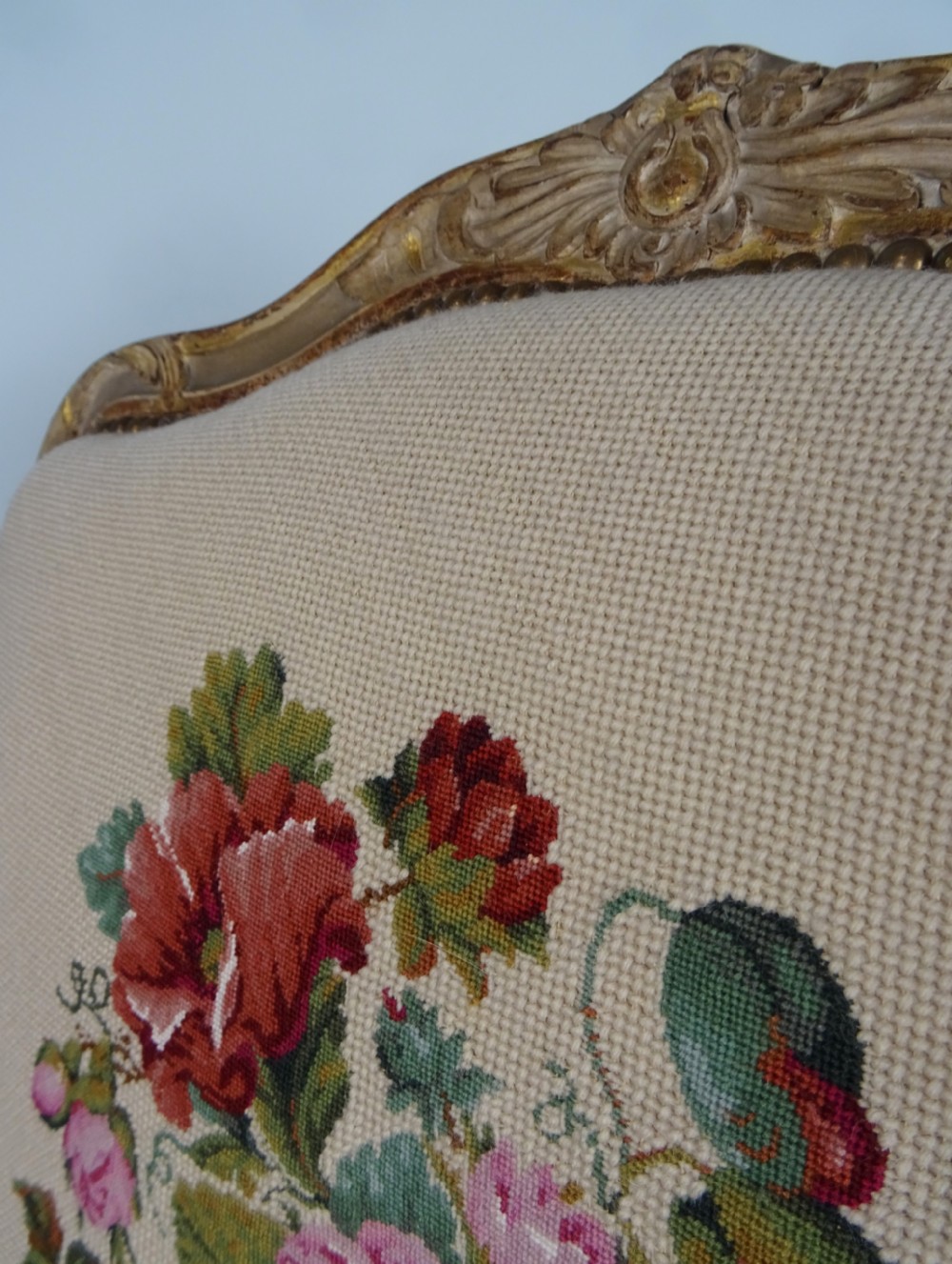A Fine Pair of Painted & Gilt French Armchairs  Fauteuil View XV