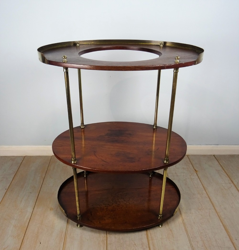 A Campaign Brass-Mounted Mahogany Occasional Table Wash Stand