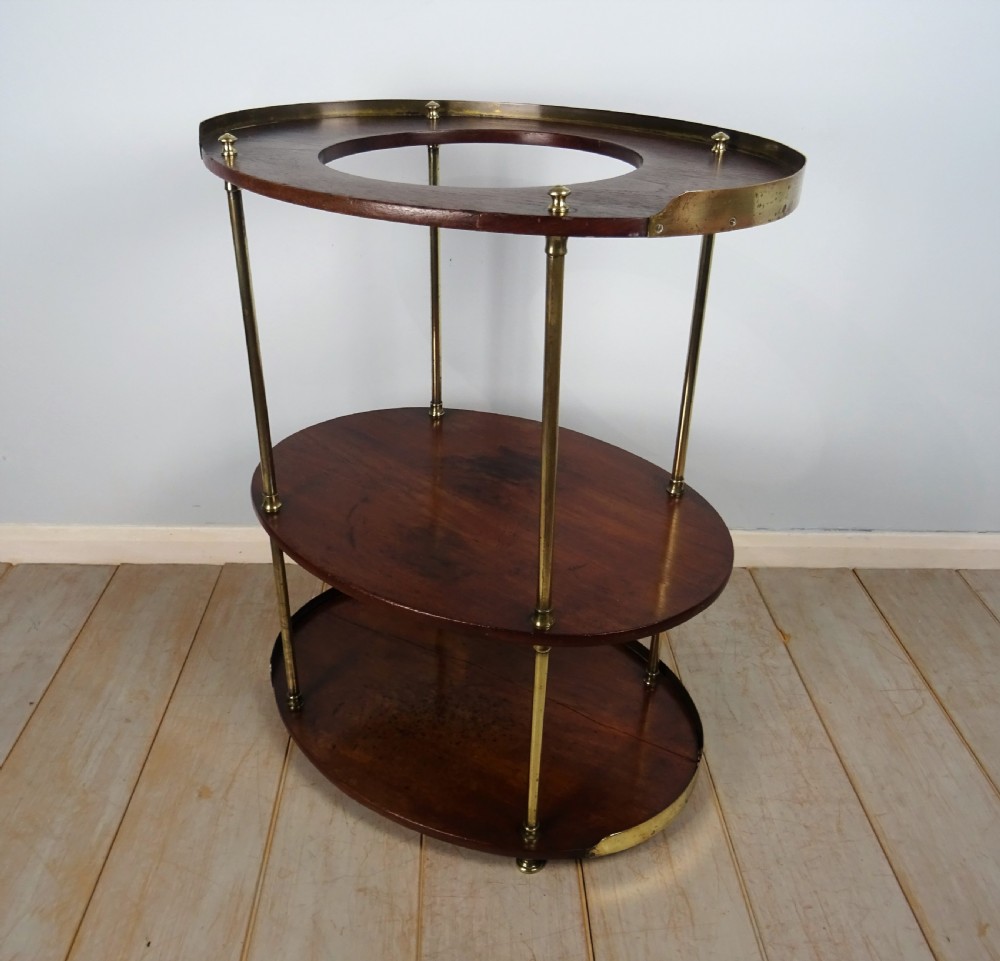 A Campaign Brass-Mounted Mahogany Occasional Table Wash Stand View III