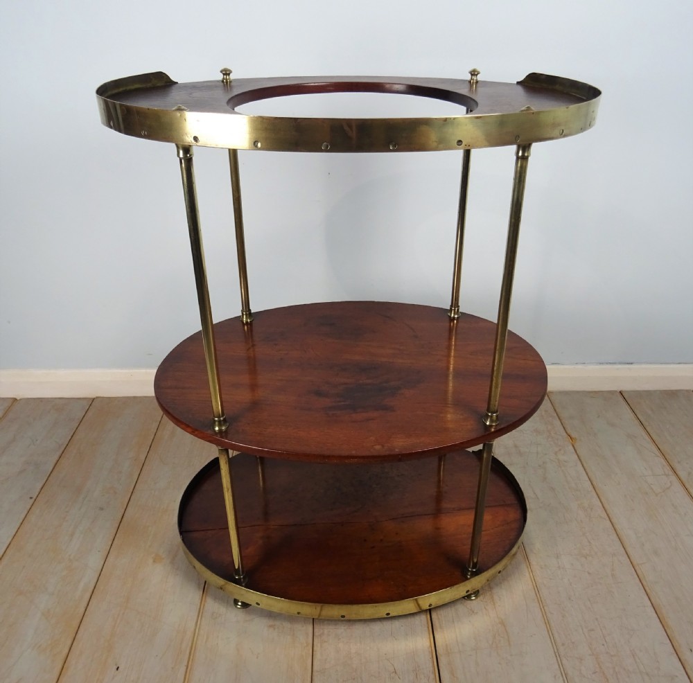 A Campaign Brass-Mounted Mahogany Occasional Table Wash Stand View V