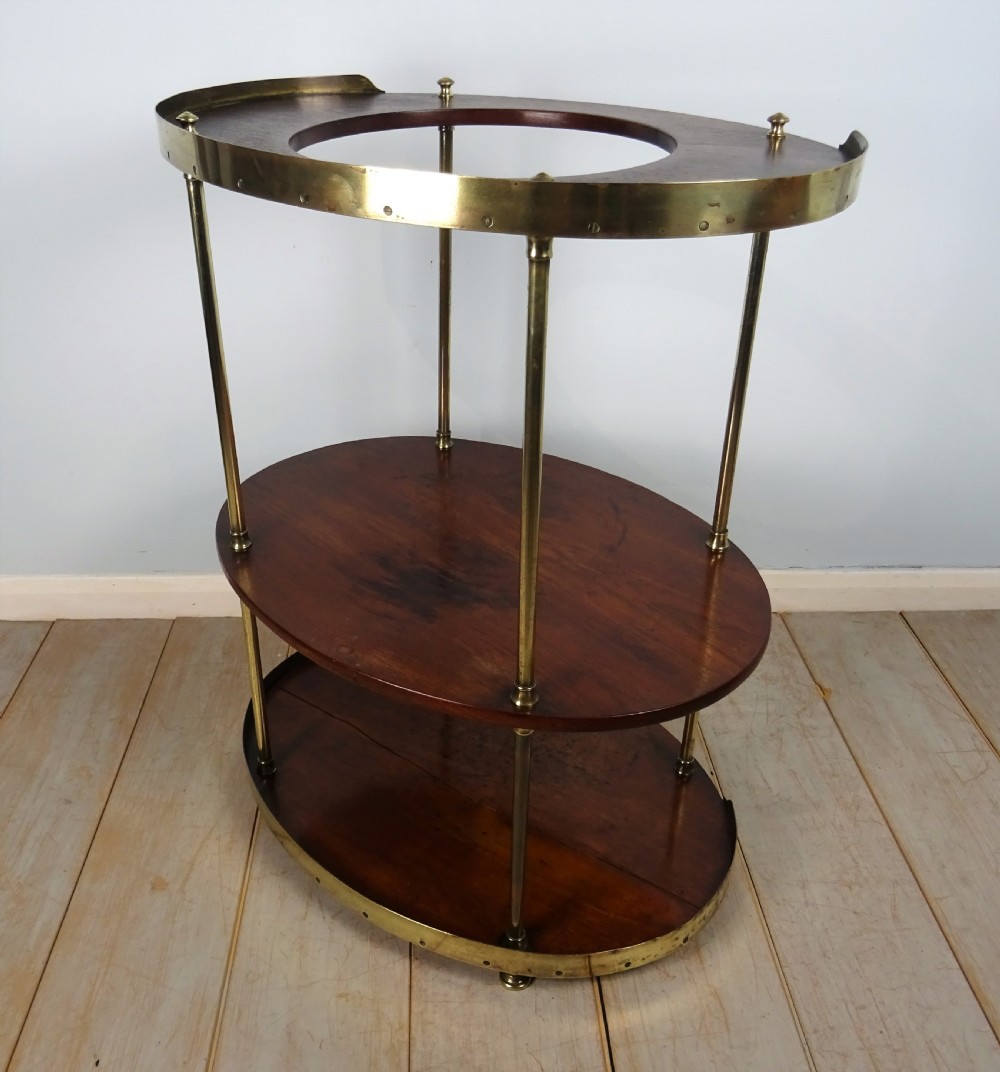 A Campaign Brass-Mounted Mahogany Occasional Table Wash Stand View VI
