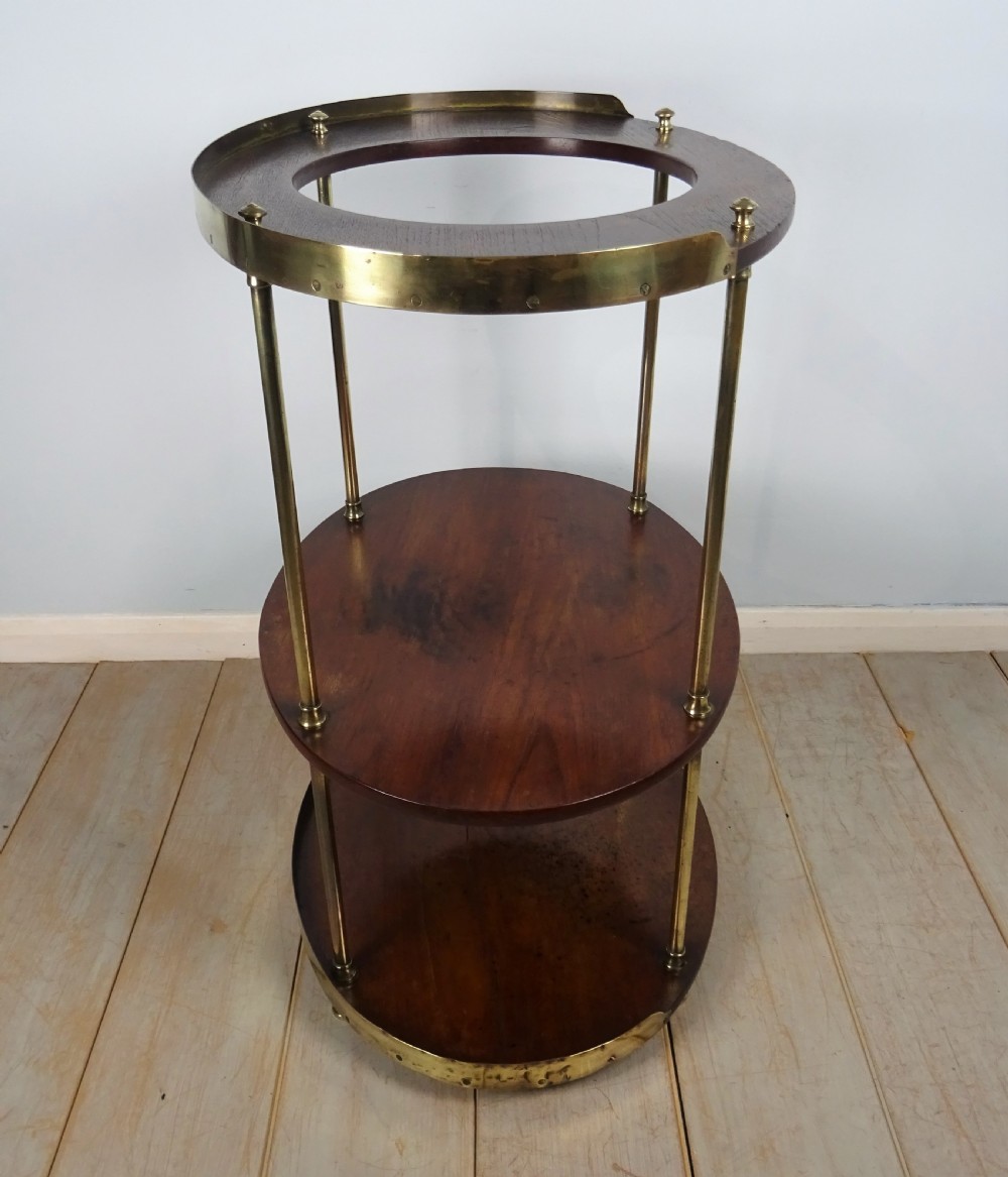 A Campaign Brass-Mounted Mahogany Occasional Table Wash Stand View VII