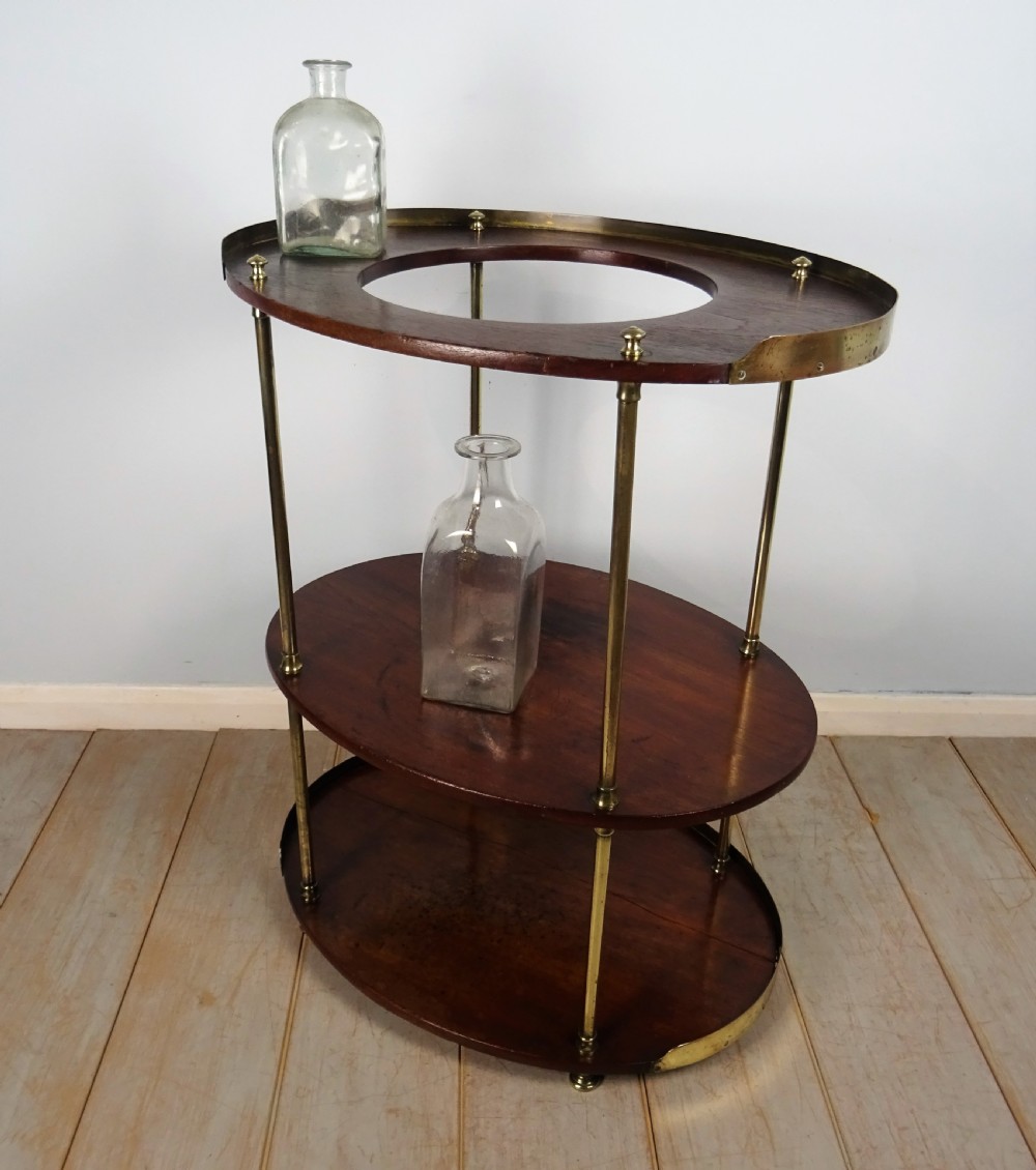 A Campaign Brass-Mounted Mahogany Occasional Table Wash Stand View X