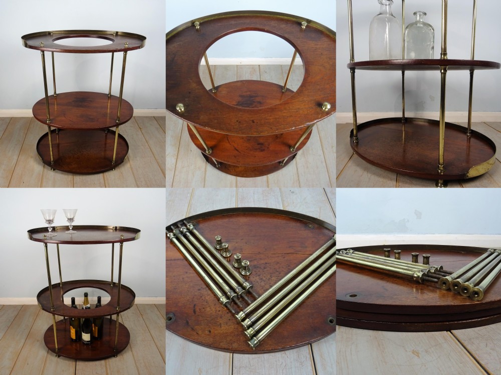 A Campaign Brass-Mounted Mahogany Occasional Table Wash Stand View II
