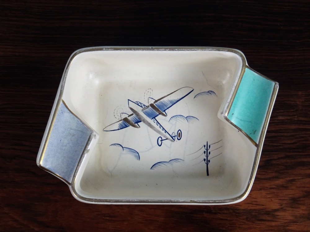 Pair of Art Deco Italian Ceramic Ashtrays View II