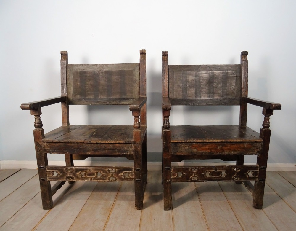 Italian Renaissance Chairs, two pairs View II