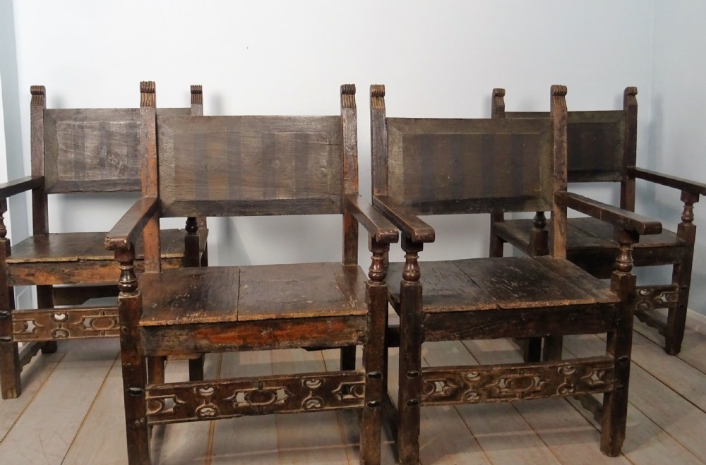 Italian Renaissance Chairs, two pairs View XIV